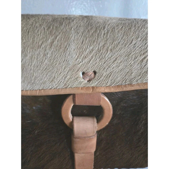Mexican Crossbody Bag Women's Handmade Brown Cowhide Leather Whipstitch - Picture 5 of 13